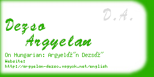 dezso argyelan business card